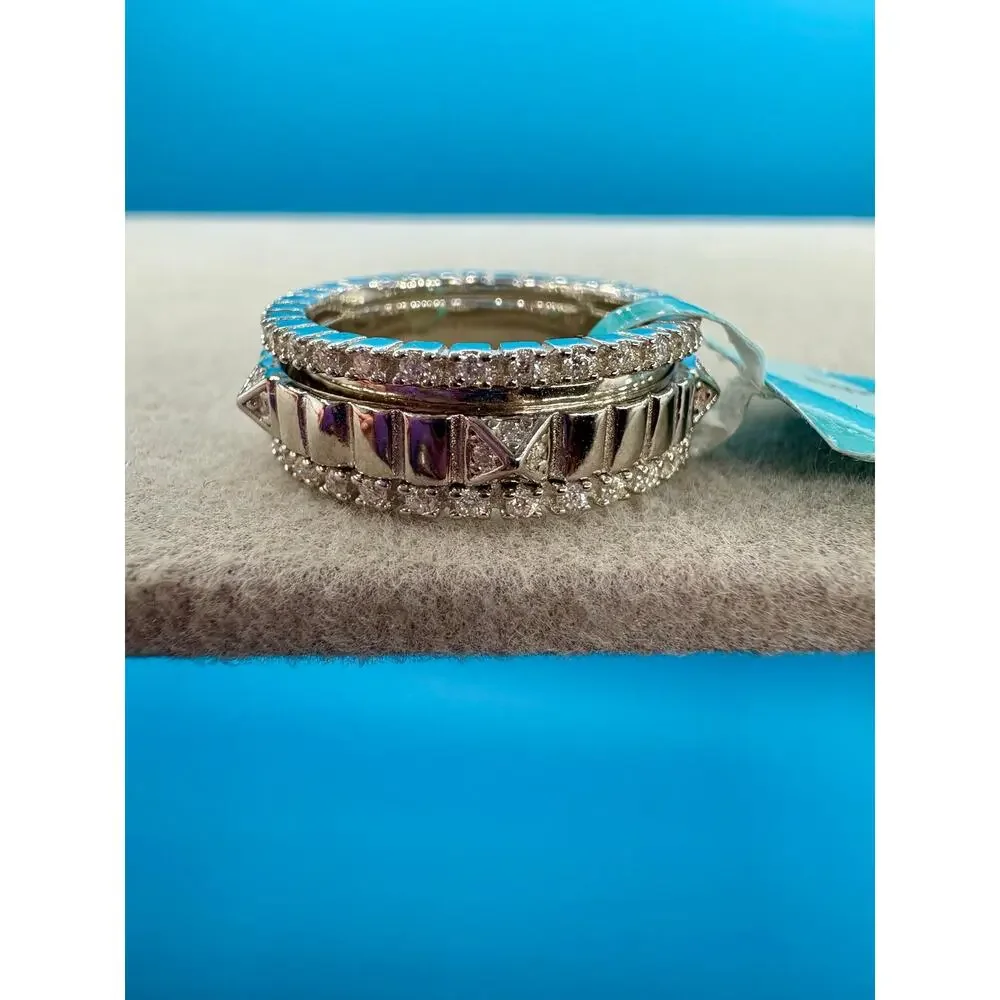 Stunning Fidget Spinning Ring - 0.6CTW Moissanite & Sterling Silver